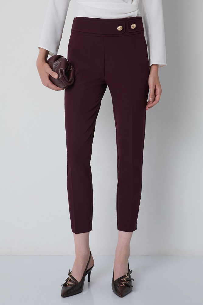 Cigarette trousers with elasticated waistband