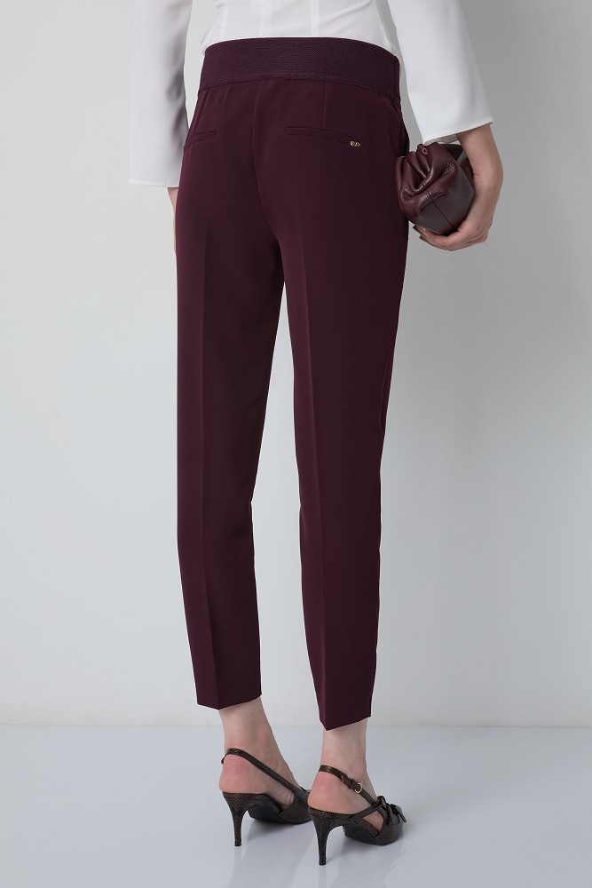 Cigarette trousers with elasticated waistband