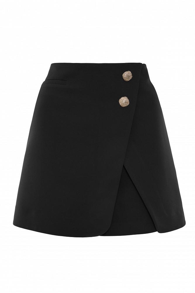 Fustă-pantalon scurtă cu nasturi aurii