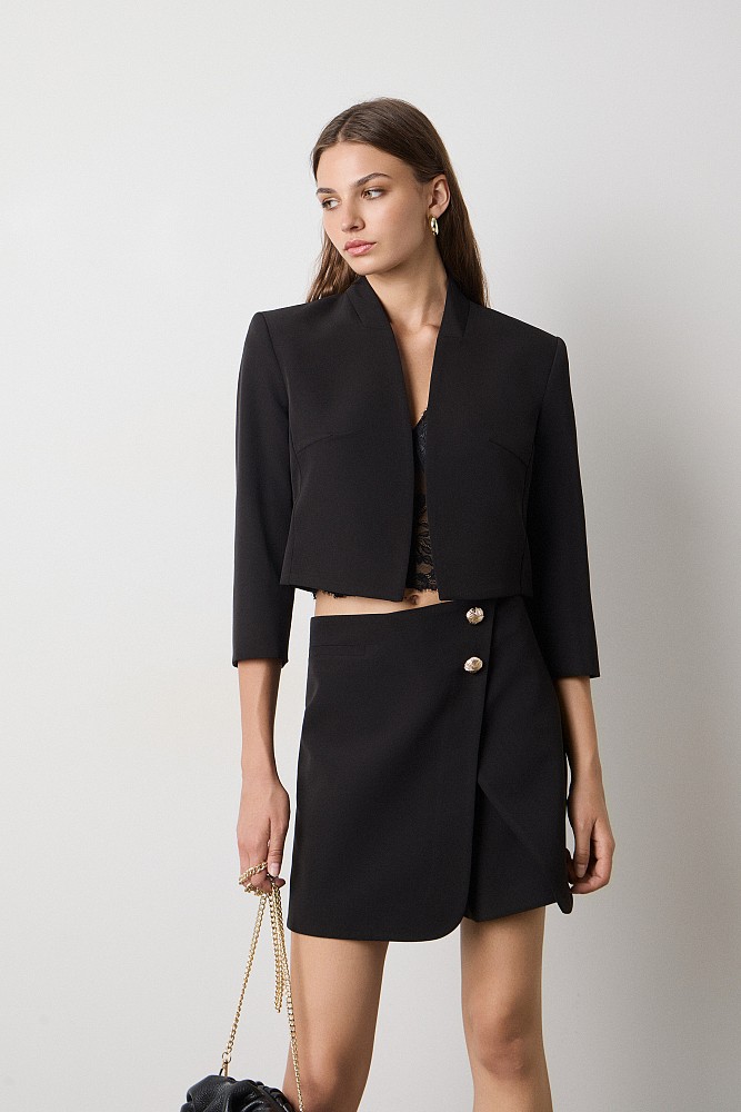 Cropped bolero with 3/4 sleeves