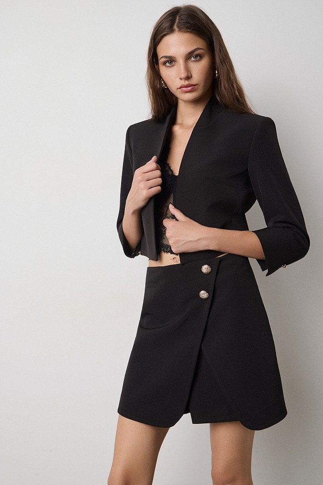 Cropped bolero with 3/4 sleeves