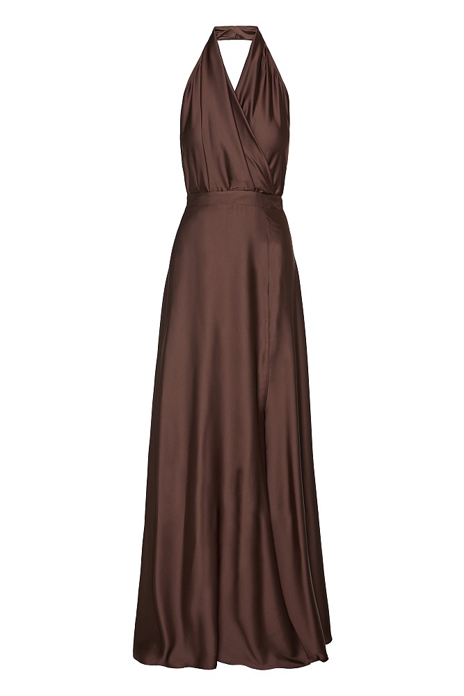 Maxi dress with front slit - Gold label