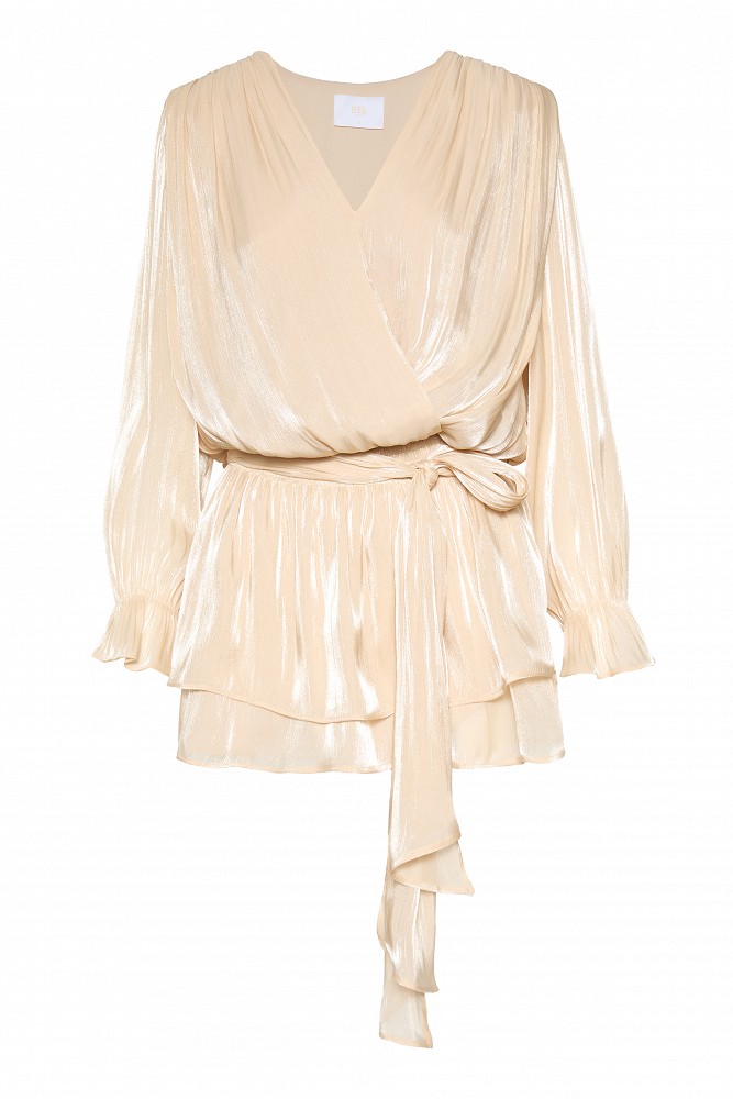 Rochie scurtă cu lurex și volane - Gold Label