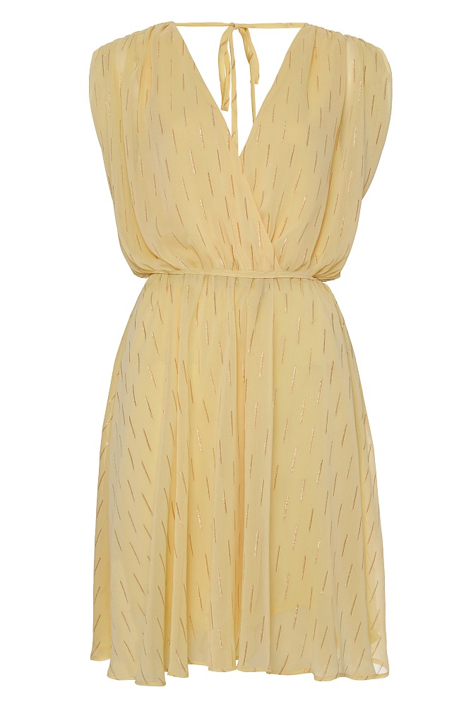 Mini wrap dress with lurex details - Gold label