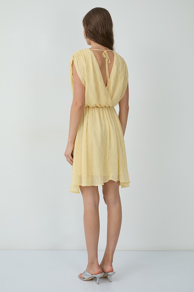 Mini wrap dress with lurex details - Gold label | BSB Fashion