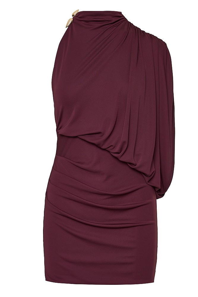 Mini draped one-shoulder dress - Gold label