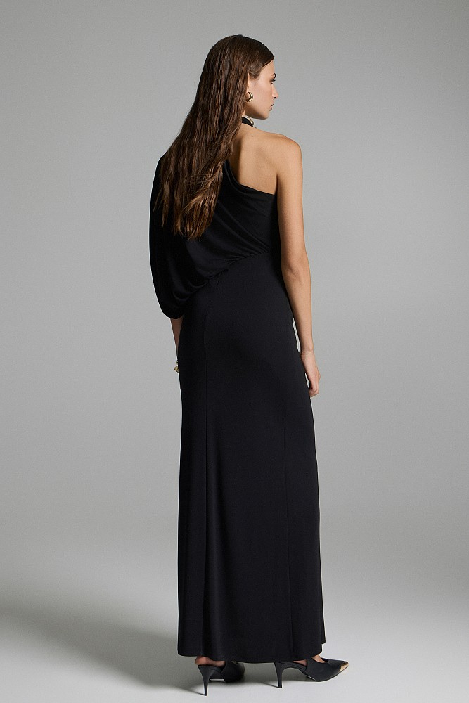 Maxi draped one-shoulder dress - Gold label