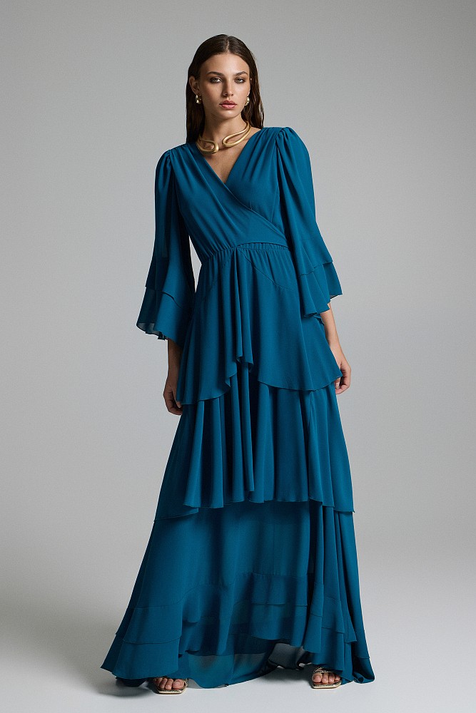 Maxi dress with ruffles - Gold label