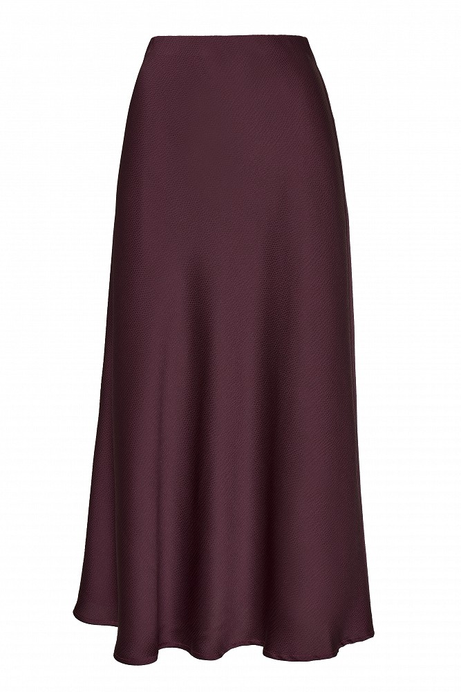 Midi satin skirt with a crinkle texture - Gold label
