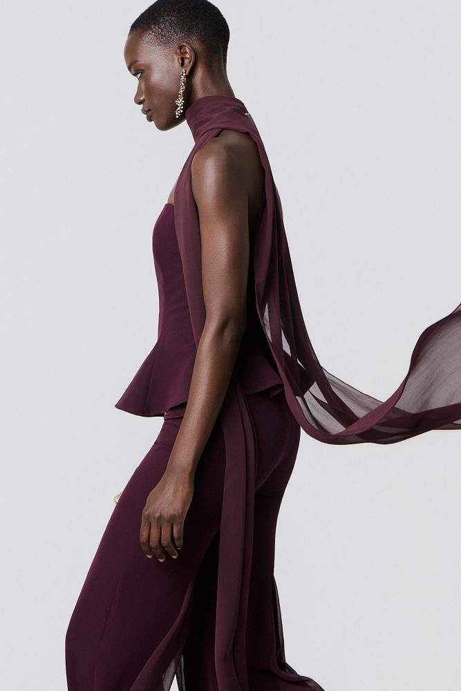 Strapless top with a scarf detail - Gold label