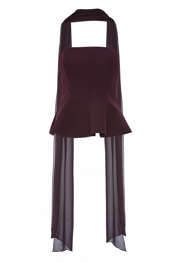 Strapless top with a scarf detail - Gold label