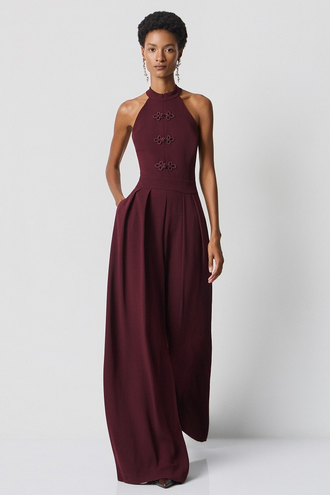 Pleated jumpsuit with decorative details - Gold label