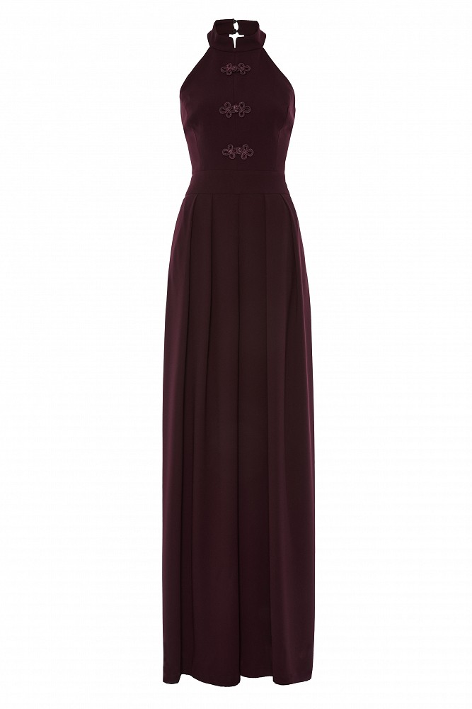 Pleated jumpsuit with decorative details - Gold label