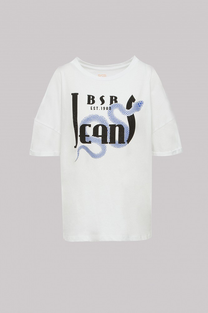 Cotton T-shirt with cut out on the sleeves