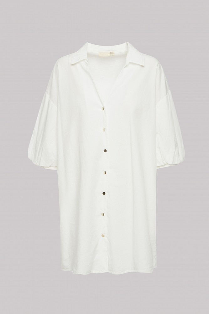 Chemise dress with collar