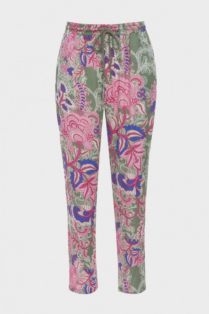Floral elasticated trousers