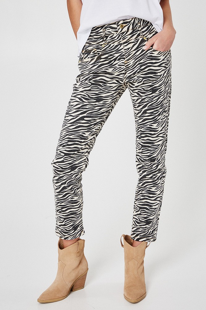 Zebra printed jeans
