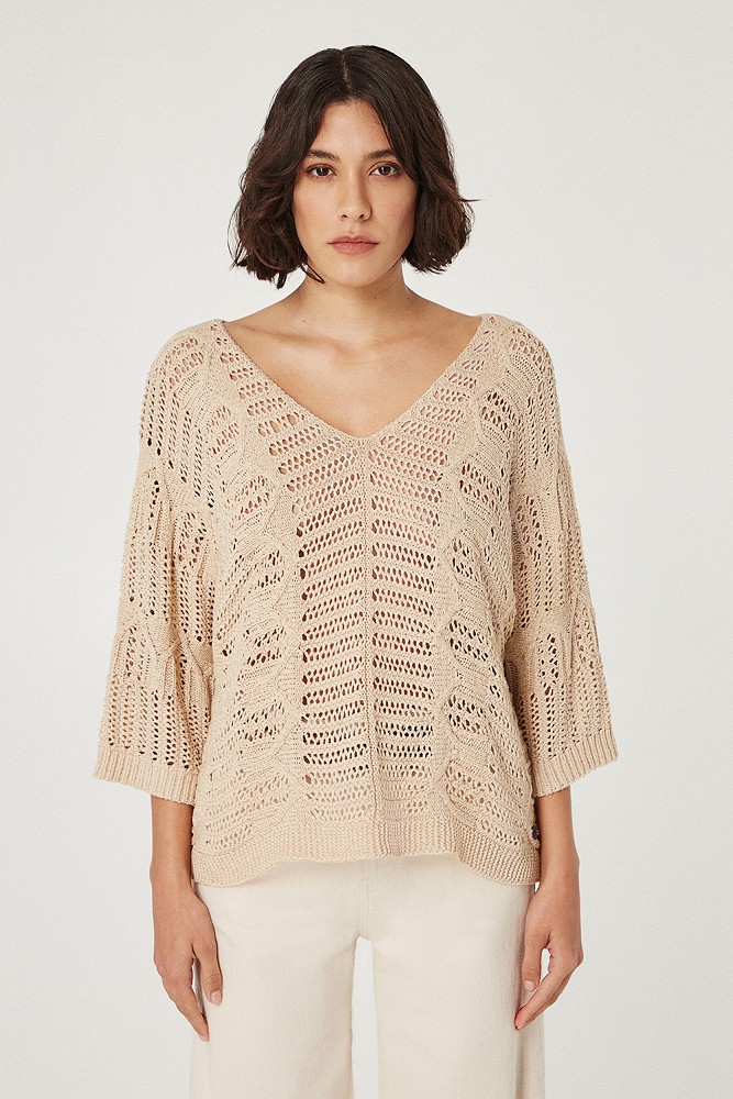 Knit blouse in loose fit