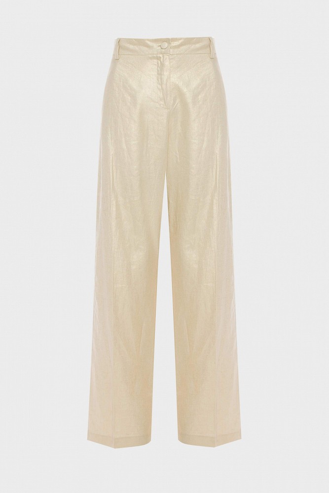 Shiny wide leg trousers - Gold label