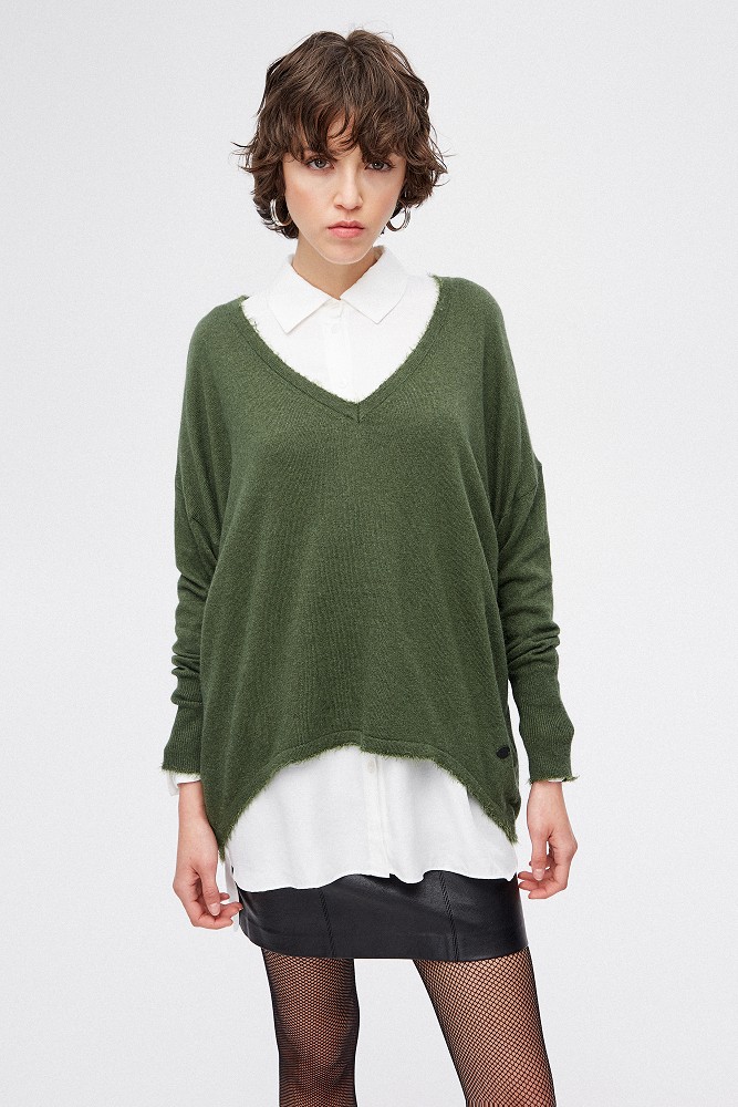 Sweater with V neckline