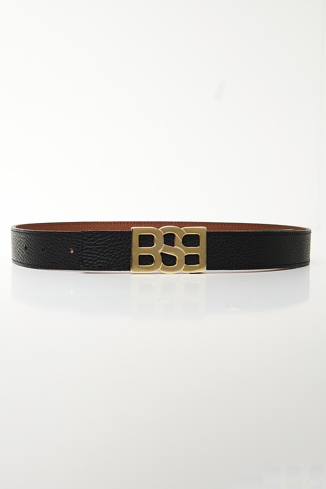 Leather belt with BSB buckle