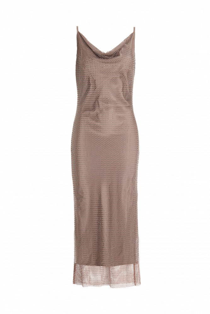 Draped dress with mesh design - Gold Label