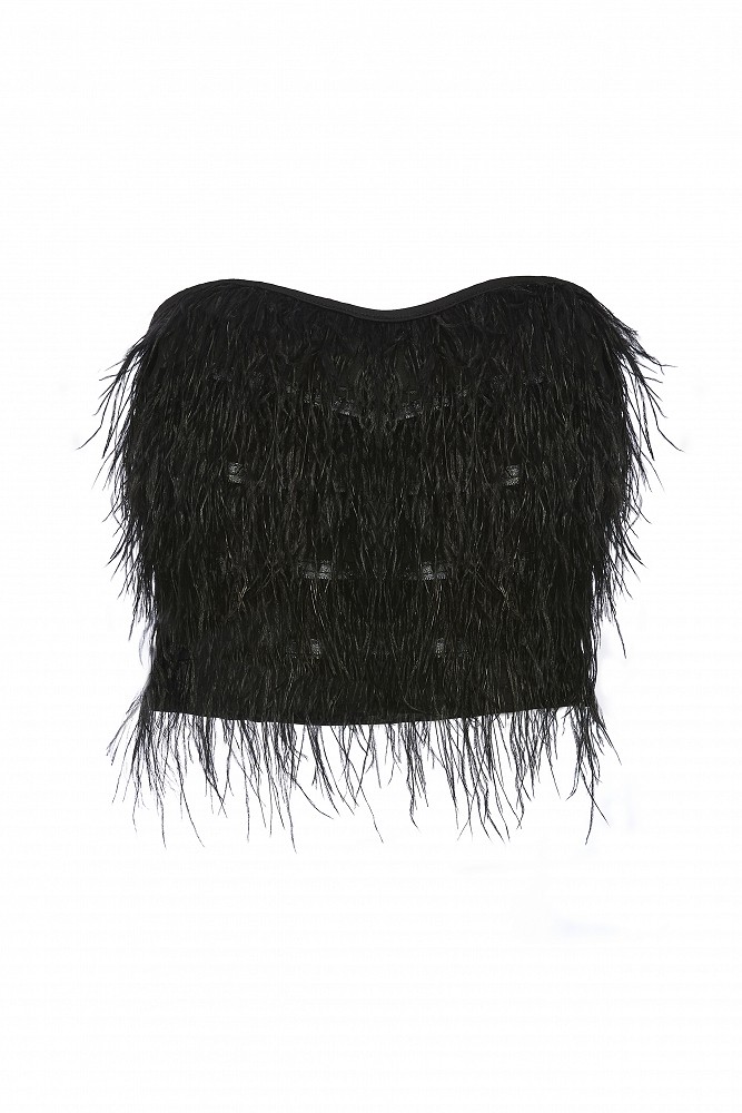 Bustier with feathers - Gold Label