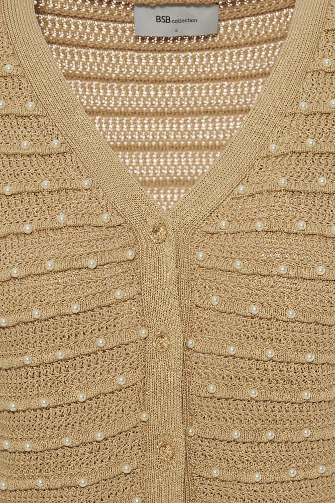 Knit cardigan with pearls
