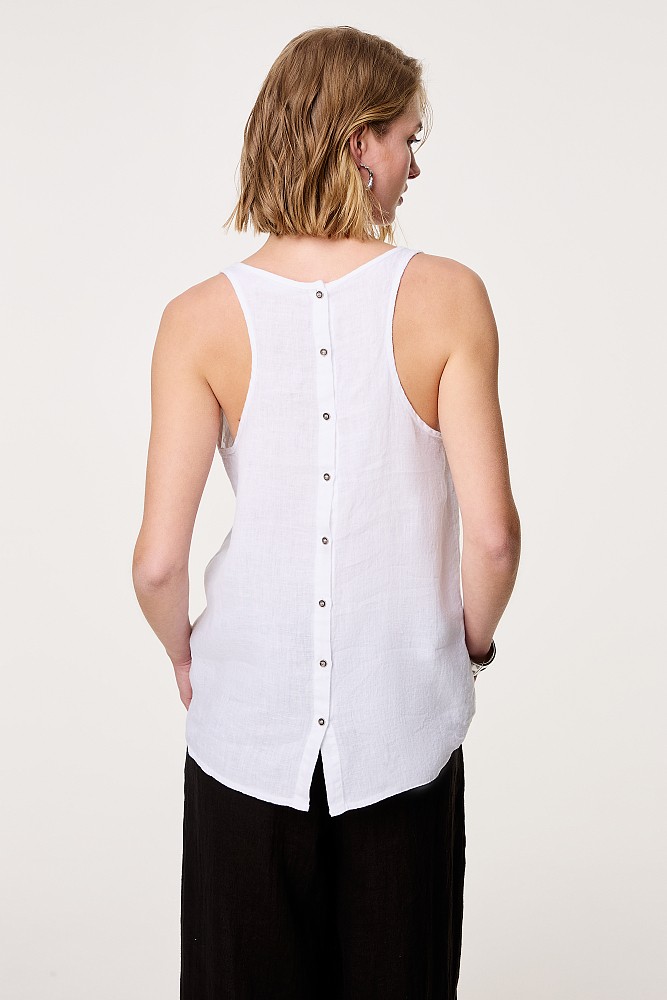 Λινή μπλούζα με κουμπιά στην πλάτη