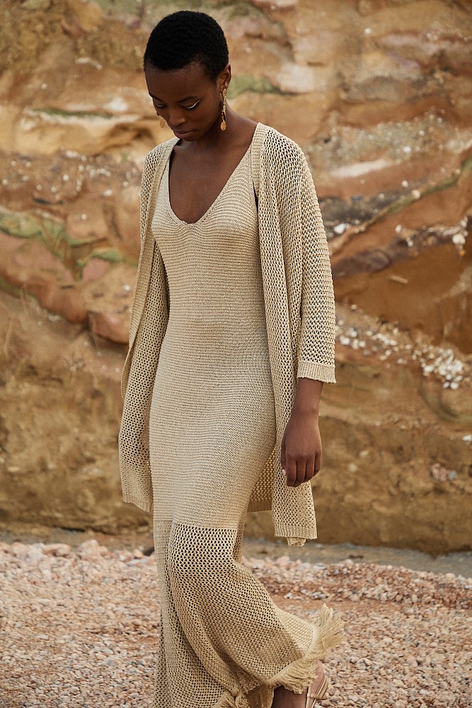 Maxi lurex knit dress