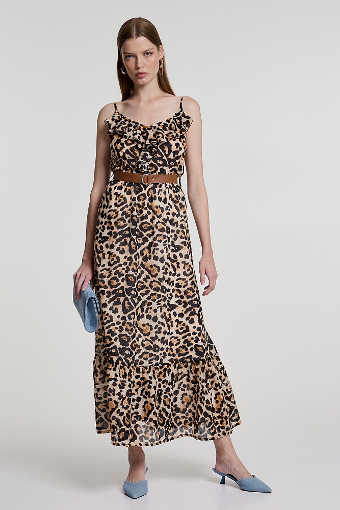 Μάξι φόρεμα animal print