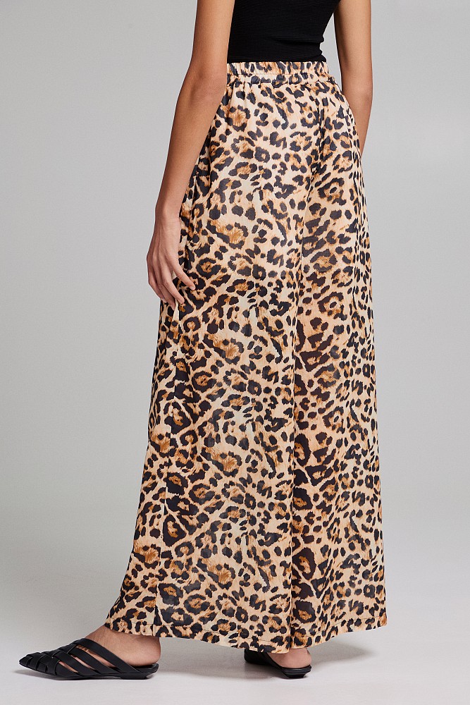 Animal print trousers with elasticated waist