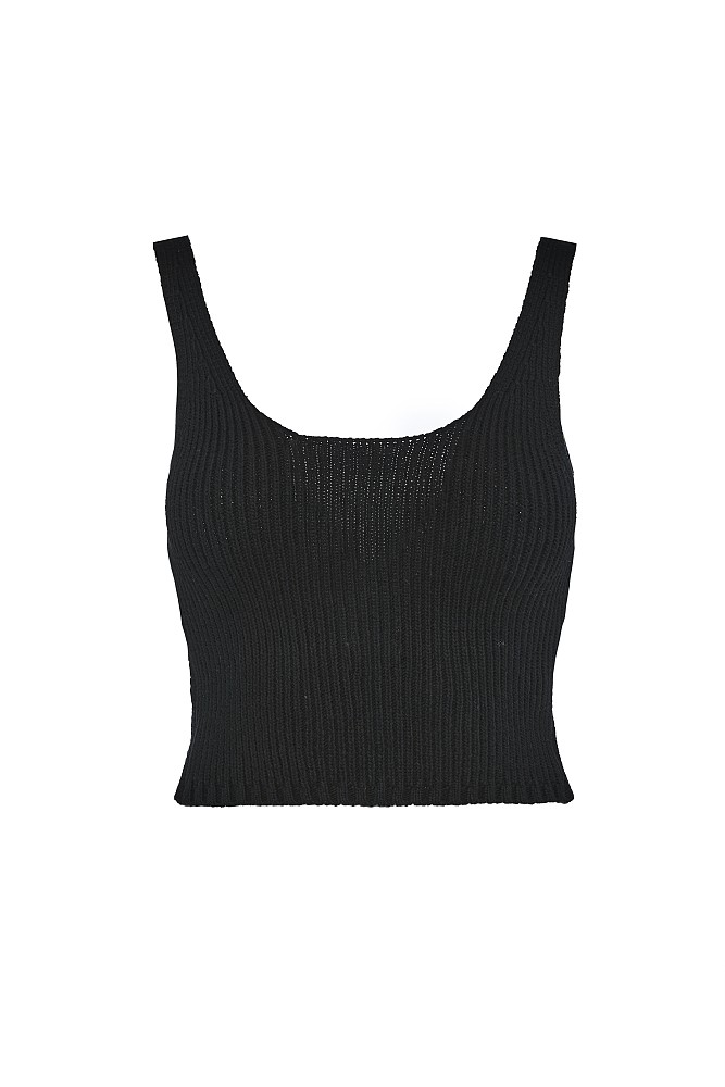Knit crop top with knot design