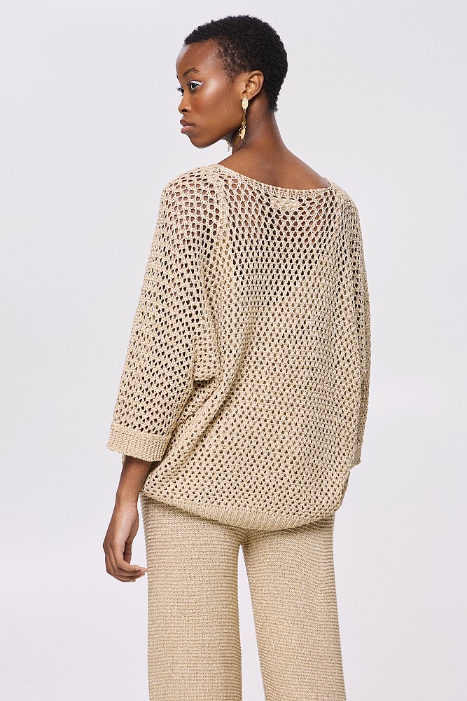 Lurex sweater in loose knit