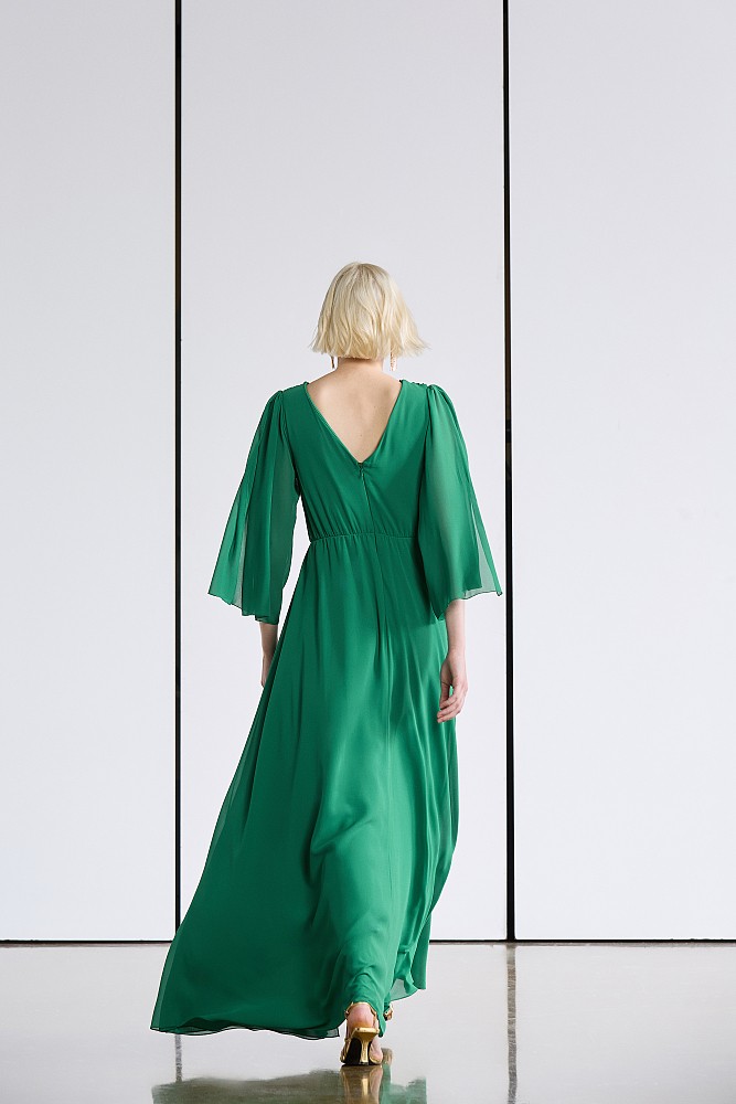 Μάξι φόρεμα με μανίκια καμπάνα - Gold Label