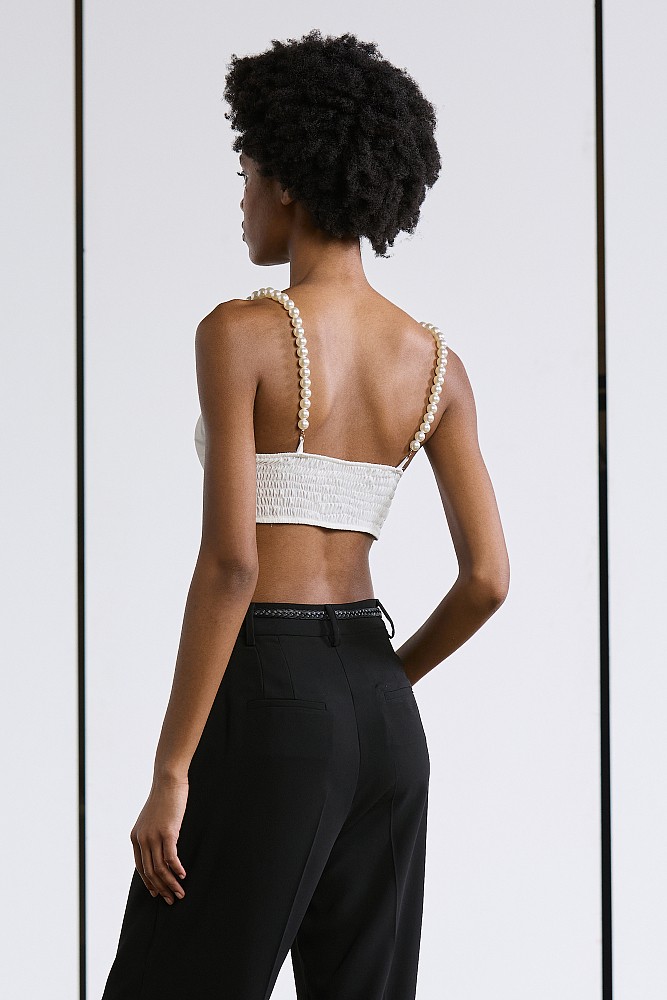 Crop top with pearls - Gold Label