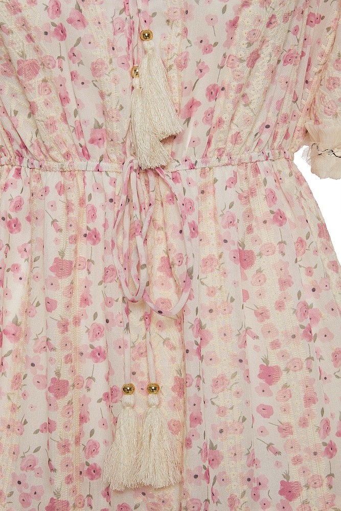 Mini floral dress with short sleeves