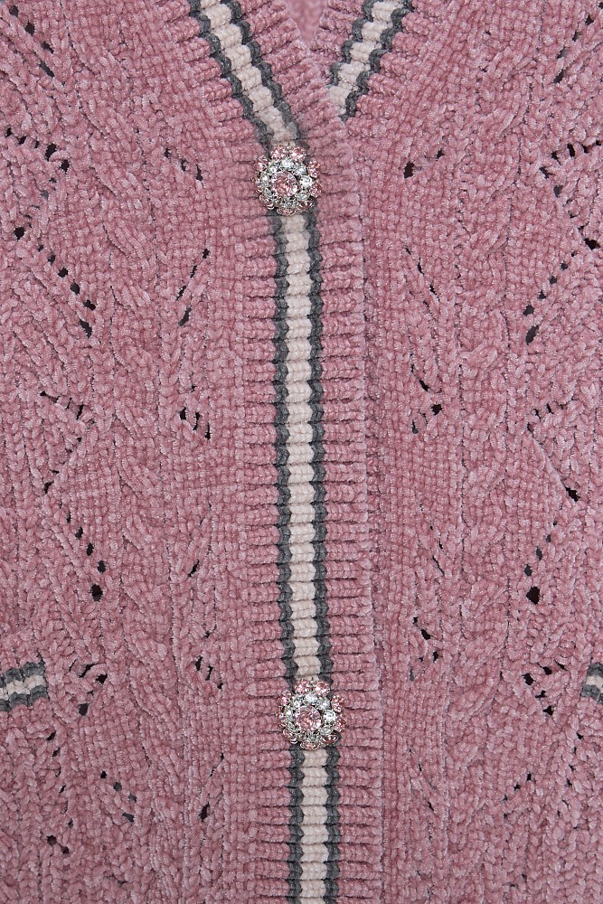 Knitted cardigan with stripe