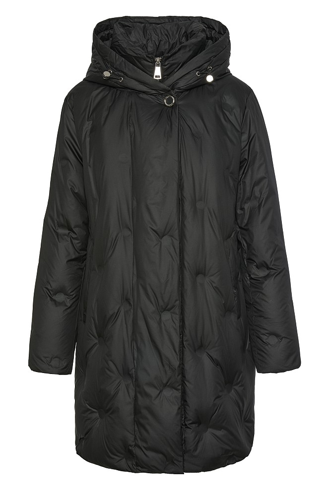 Down hooded jacket with collar