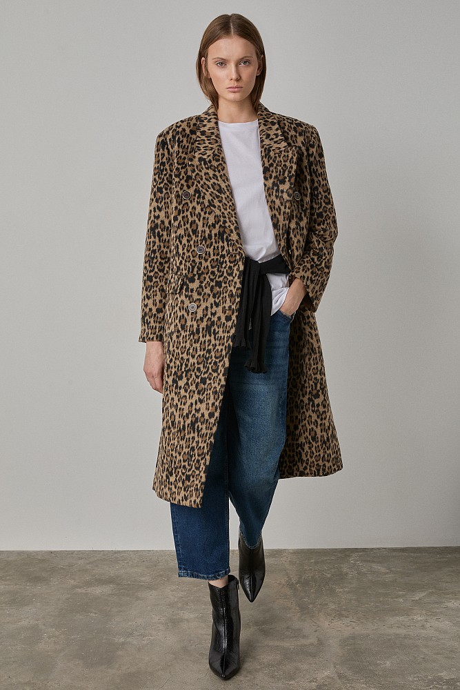 Animal print coat