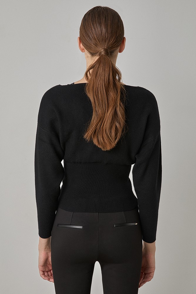 Wrap sweater with lace