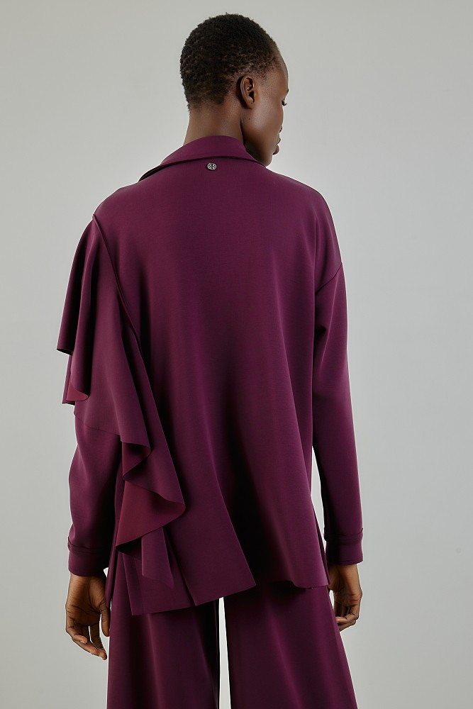 Μπλούζα V-neck με βολάν