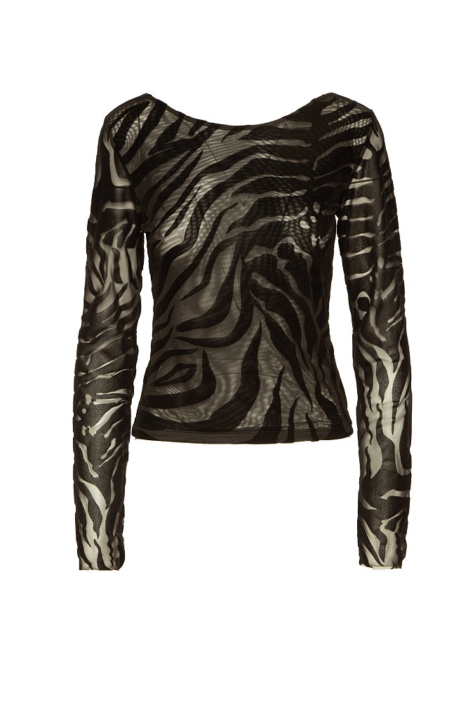 Semi sheer zebra top