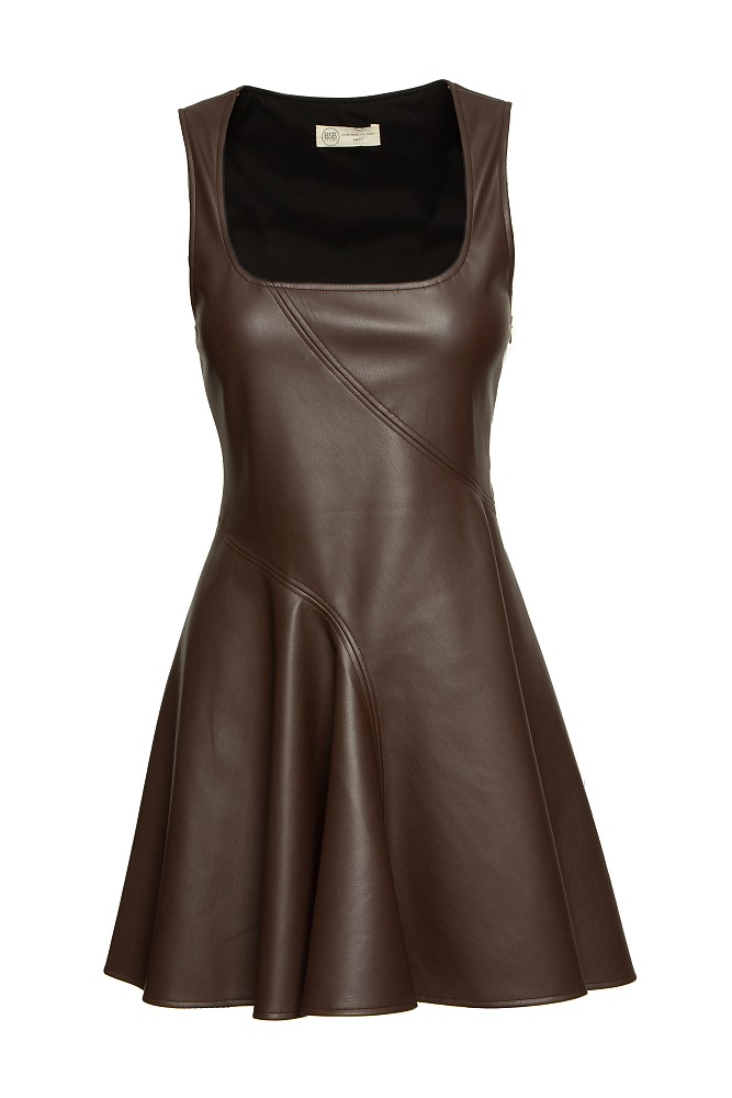 Mini leather look dress