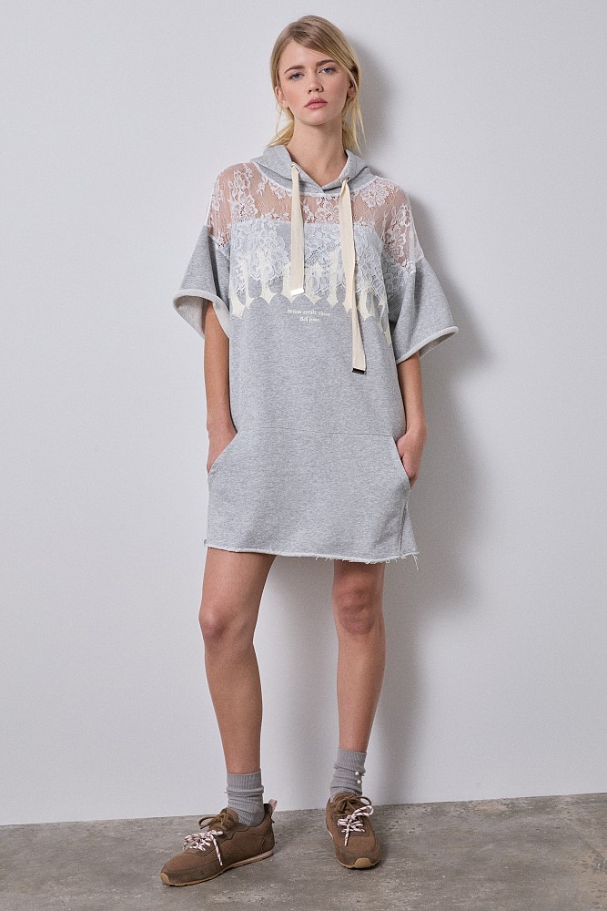 Short sleeves sweatshirt dress