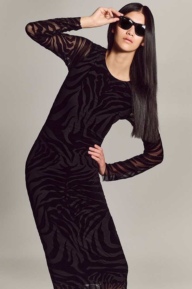 Vestido midi de cebra