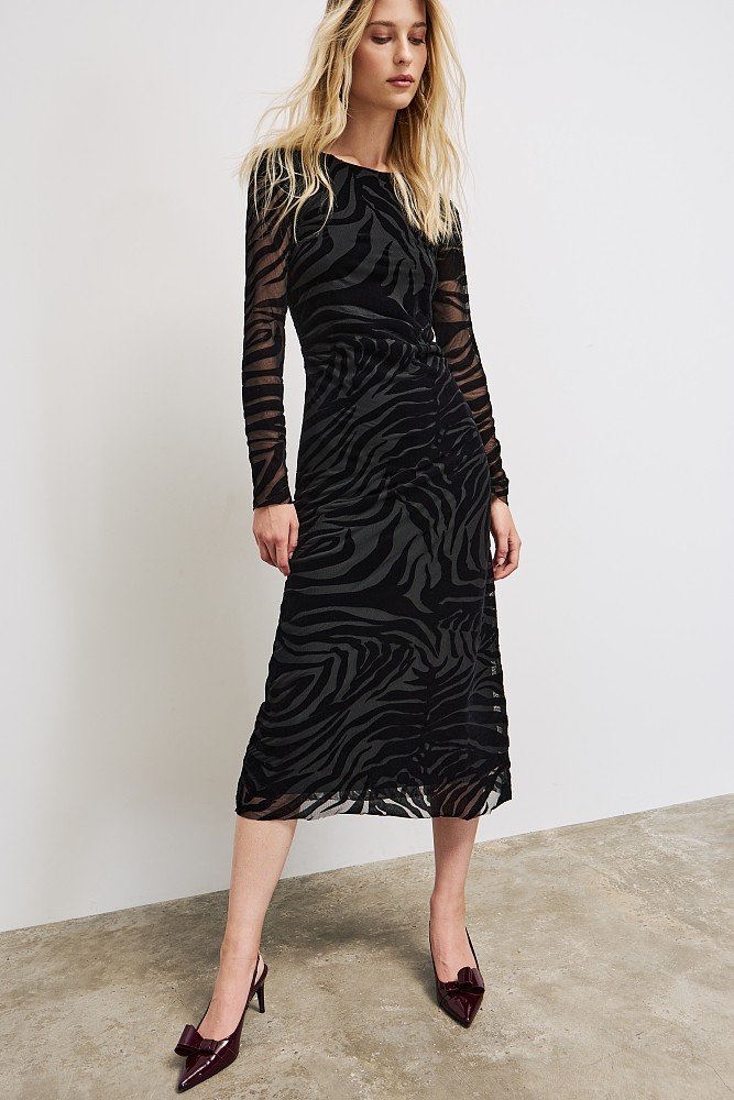 Vestido midi de cebra