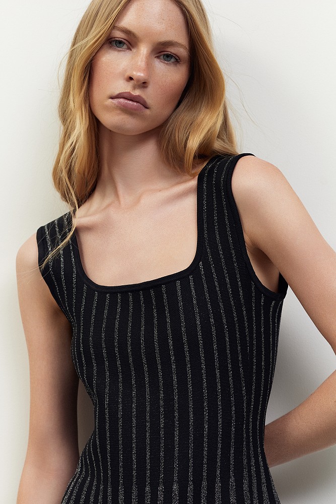 Mini knitted dress with lurex