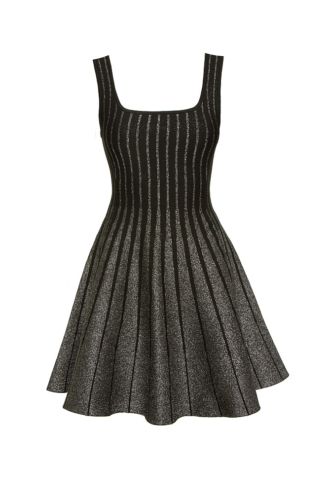 Mini knitted dress with lurex