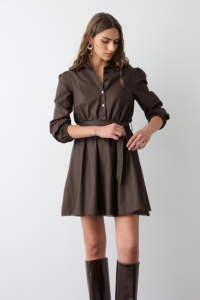 Mini leather look dress